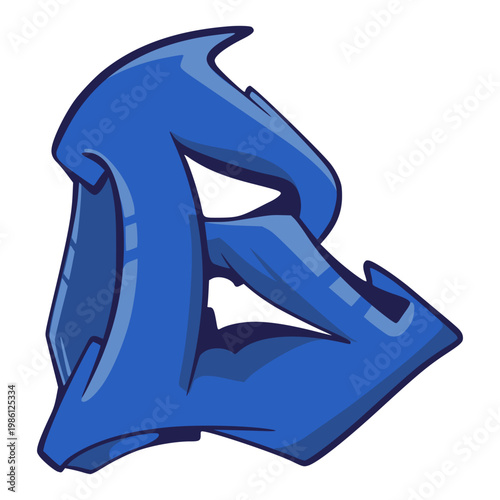B Graffiti Letter Illustration 