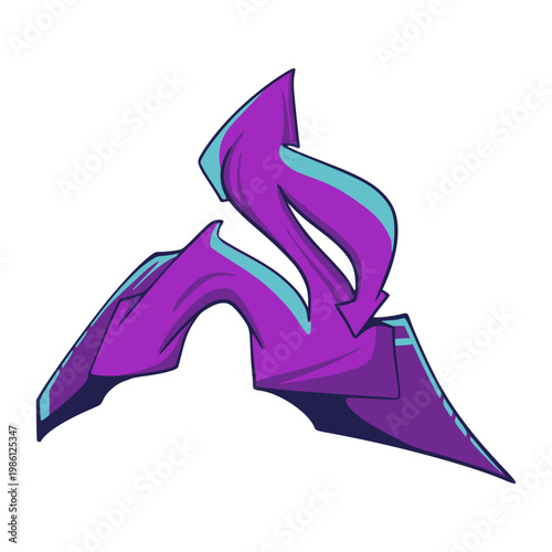 S Graffiti Letter Illustration 