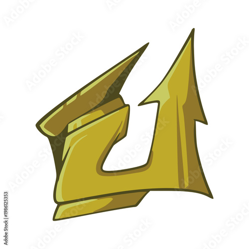 U Graffiti Letter Illustration 