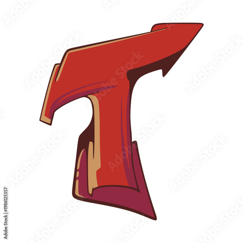 T Graffiti Letter Illustration 