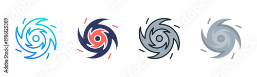 Hurricane Icon Set Multiple Style Collection