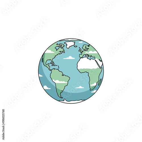 Earth Planet Globe World Map.