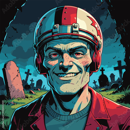 Cuadro en lienzo funny cynical Frankenstein cartoon vector image