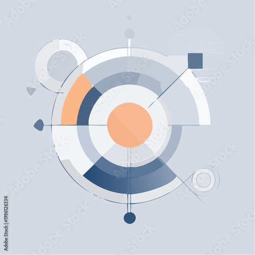 Eine abstrakte Komposition aus geometrischen Formen in neutralen Farbtönen