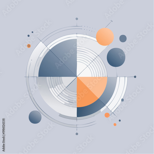 Eine abstrakte Komposition aus geometrischen Formen in neutralen Farbtönen