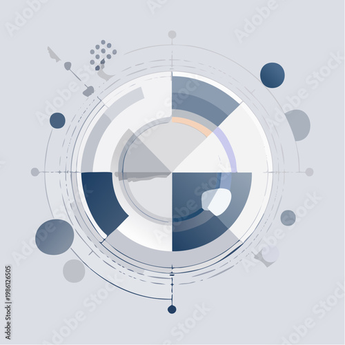 Eine abstrakte Komposition aus geometrischen Formen in neutralen Farbtönen