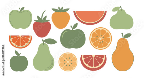 Assorted Fresh Fruits Collection - Healthy Food Icons