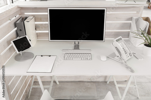 Receptionist's workplace wi...