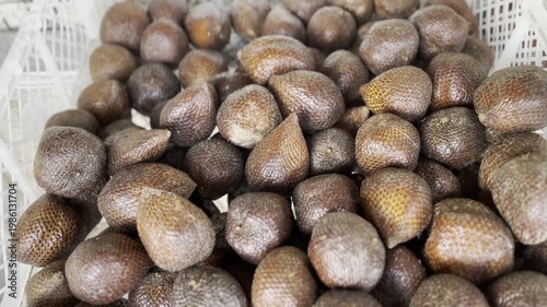 Group of Brown Snake Fruits with Scaly Skin