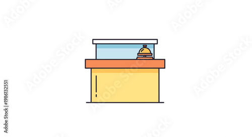 Reception Desk Arrival Greeting Service Counter with Bell for Hospitality Assistance Check In Hospitality Hospitality Property Services Welcome Desk Front Desk Communication Hospitality