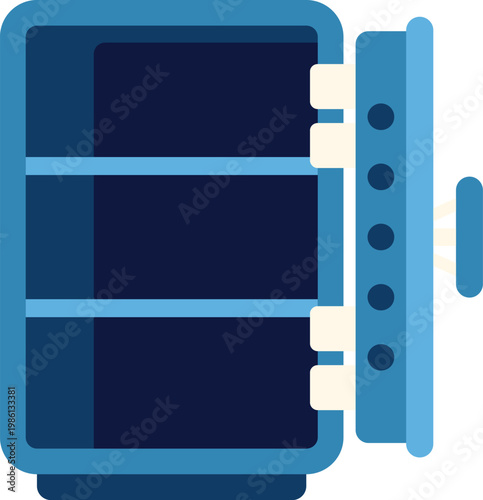 Empty metal safe keeping valuables secure and money protected