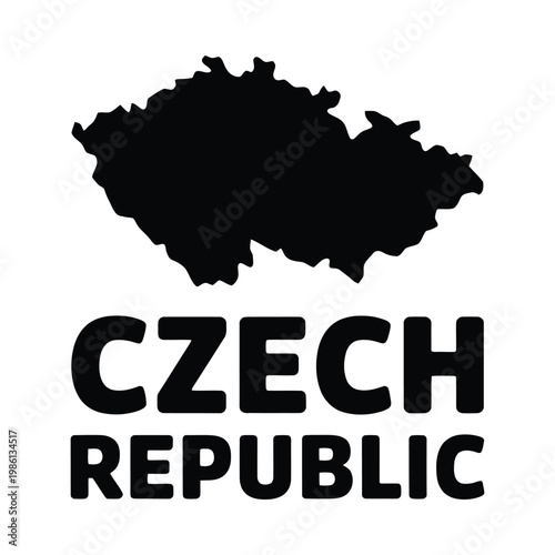 A graphic representation of the czech republic showcasing its shape and national identity high quality