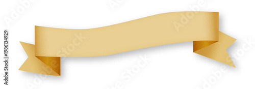 Gold Ribbon Banner Luxury Badge Design Transparent PNG Isolated