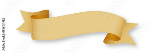 Gold Ribbon Banner Luxury Badge Design Transparent PNG Isolated