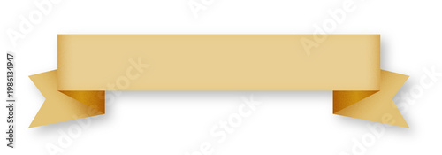 Gold Ribbon Banner Luxury Badge Design Transparent PNG Isolated