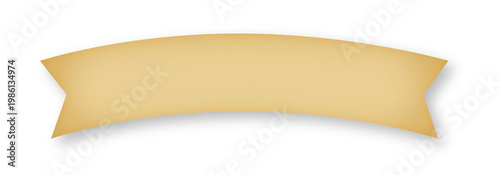 Gold Ribbon Banner Luxury Badge Design Transparent PNG Isolated