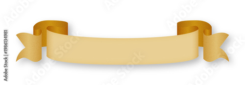 Gold Ribbon Banner Luxury Badge Design Transparent PNG Isolated