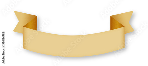 Gold Ribbon Banner Luxury Badge Design Transparent PNG Isolated