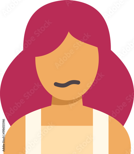 Woman avatar with red hair showing a wobbly mouth expressing uncertainty