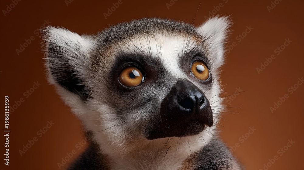 Fototapeta premium Captivating close up portrait of an intelligent primate with bright eyes looking directly ahead