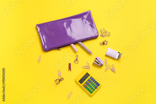 Purple pencil case and diff...