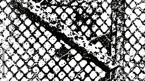 Abstract black and white pattern with diamond shapes and rough textures, artistic grunge background
