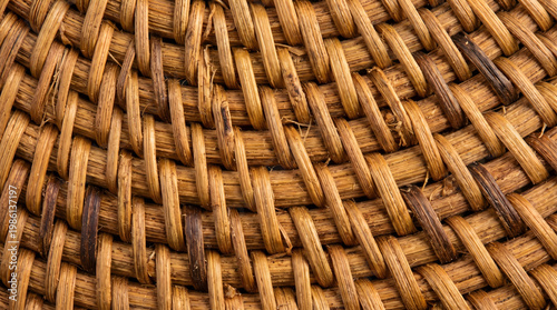 Handwoven Rattan Basket – Natural Woven Texture, Rustic Home Decor