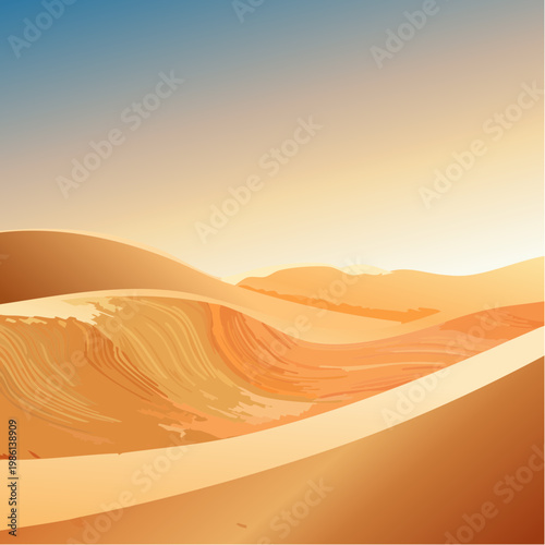 Goldene Sanddünen im sanften Licht des Sonnenaufgangs