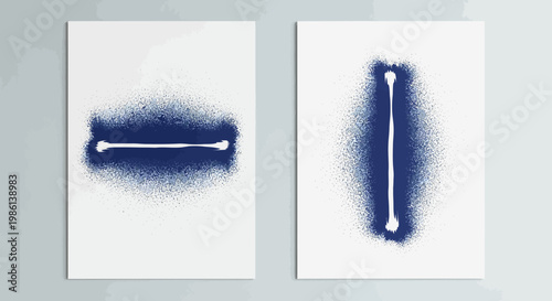 Spray paint abstract art, horizontal and vertical lines on white paper