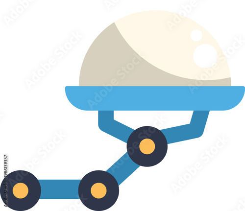 Automation robot delivering covered plate for future restaurant service