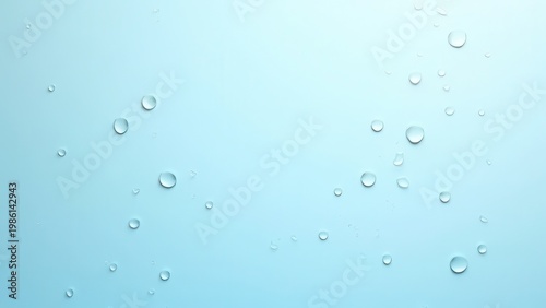 water drops on light blue background top view minimal abstract texture