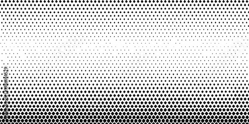 A halftone pattern transitions from dense black to white creating a gradient
