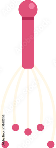 Pink head massager icon providing stress relief and wellness