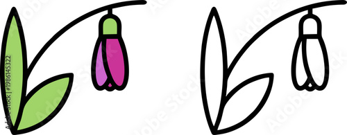 Flowering Snowdrop Plant Springtime Vector Icon