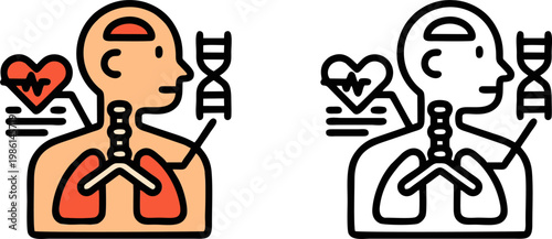 Human health status medical assessment vector icon