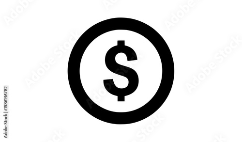 Dollar sign badge icon vector illustration finance money symbol in circular emblem design