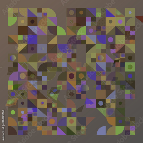 Mosaic Cells abstract background with pattern, crafted, and lattice elements; sparse composition, cool palette, experimental mood.