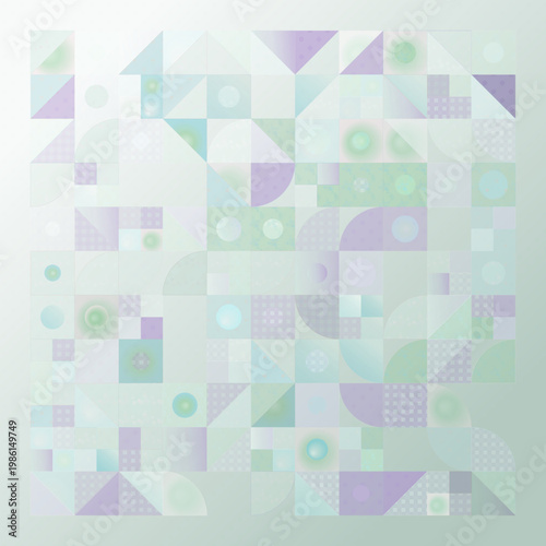 Mosaic Cells abstract background with pattern, crafted, and lattice elements; sparse composition, cool palette, experimental mood.