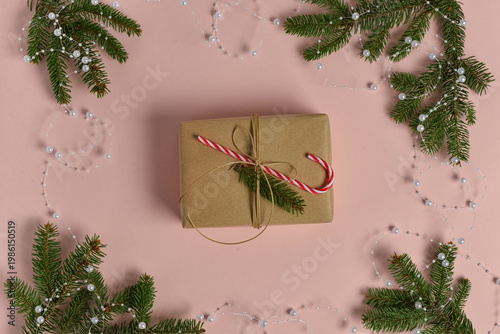 Gift box with Christmas tre...