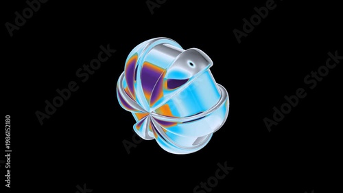 3D iridescent abstract sphere with looping animation