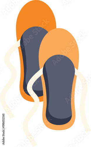 Flat ballet pointe shoes with ribbons on a white background