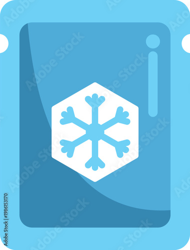 Ice pack with a snowflake icon representing cold therapy and medical use