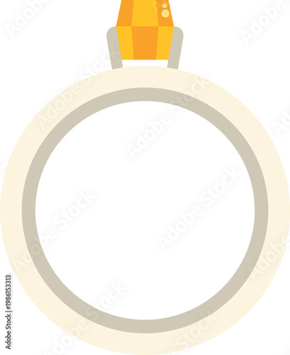 Gold engagement ring featuring a yellow gemstone on a white background