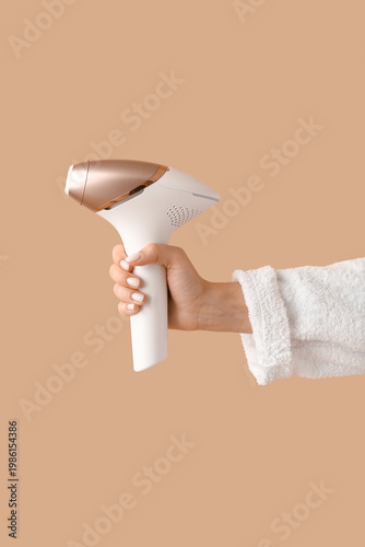 Female hand with modern pho...