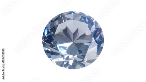 A radiant blue diamond with brilliant facets and sharp edges displayed prominently Vector