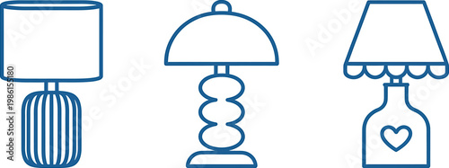 Three different designs of lamps for home lighting and decoration purposes