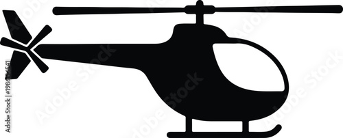 Silhouette helicopter isolated on white background vector design
