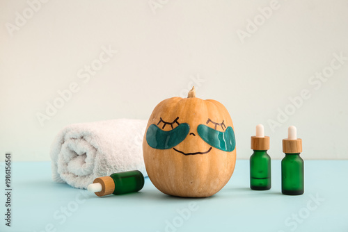 Pumpkin with under-eye patc...