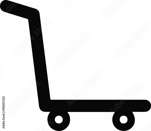 Silhouette of a trolley cart for carrying goods vector design