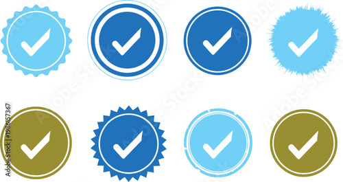 Verified account checkmark badge collection with various border styles